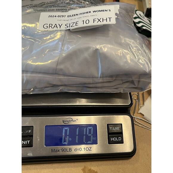 Eileen Fisher Women's Size 10 Gray Flat Front 100% Tencel Zip Up Pants - Picture 10 of 10